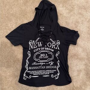 On Fire Black Graphic Short Sleeve Tee